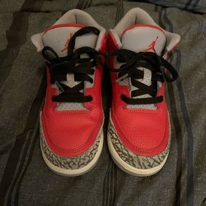 Kids Jordans size 3. Red and gray. Lightly used.